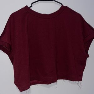 Lost Ink Maroon Womans Crop Top